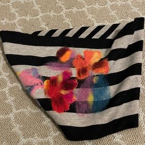 Anthropologie infinity scarf, black and beige with floral